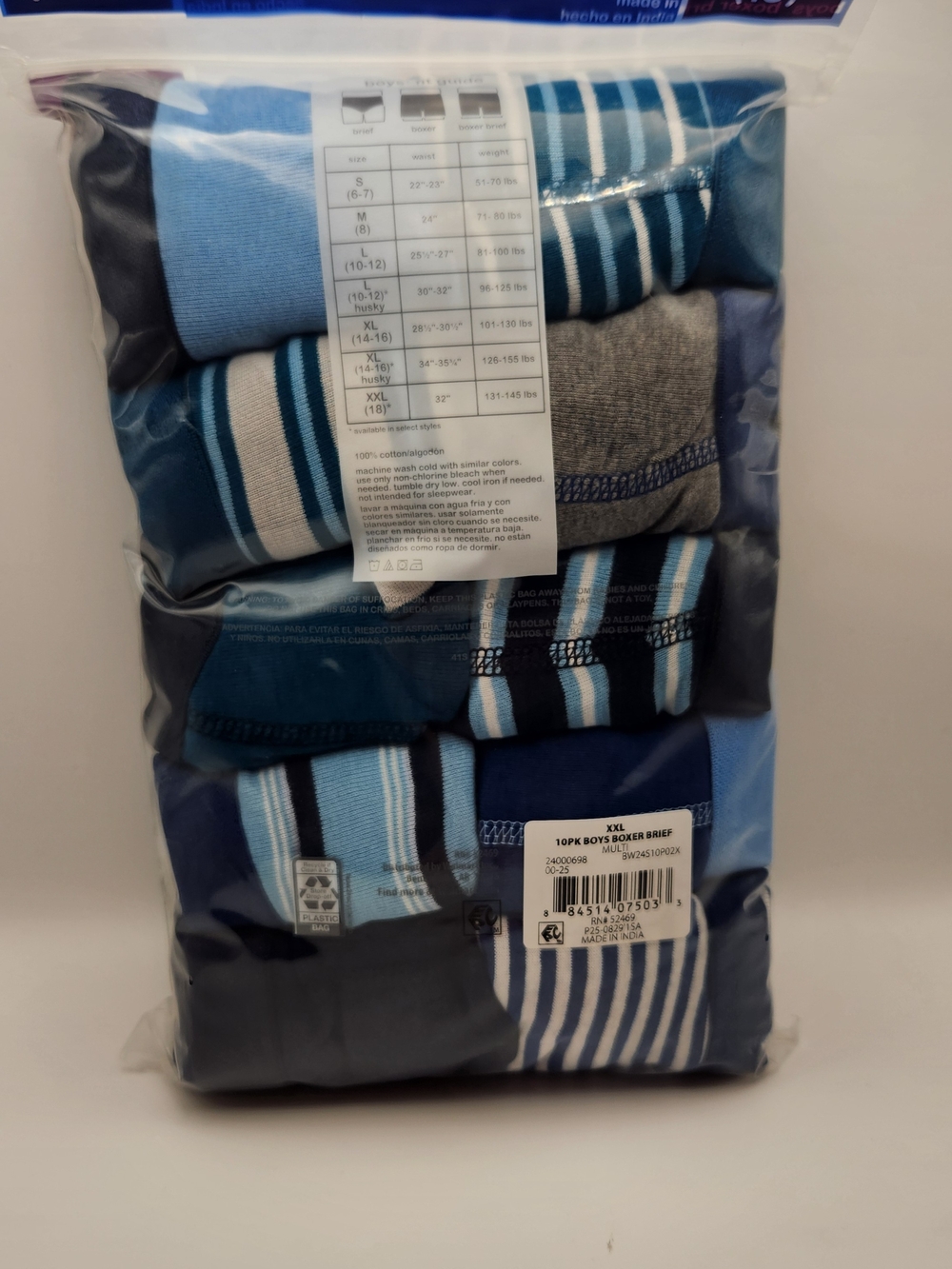 wonder nation Boys' 10-Pack Boxer Briefs – Blue, Light Blue, Gray Mix - Picture 5 of 5